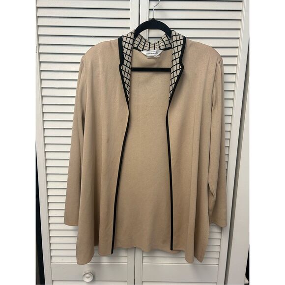 Misook Tan Black Knit Blazer Jacket, Sz Medium, MSRP $378 - Picture 9 of 9